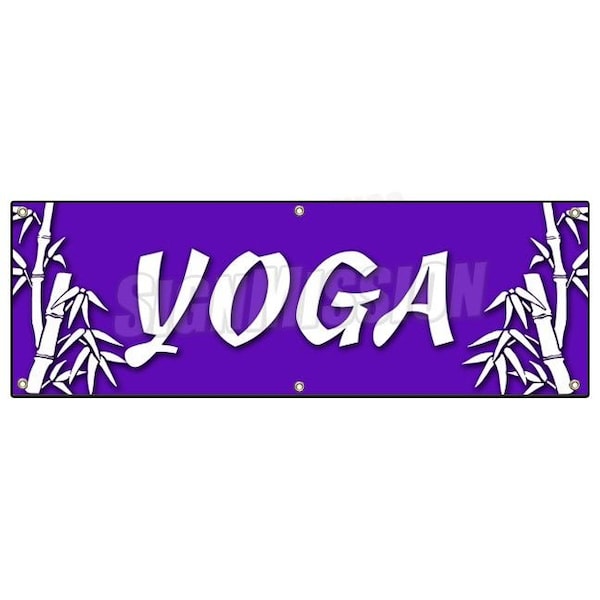 YOGA BANNER SIGN signs mat pants clothes bikram course school session class